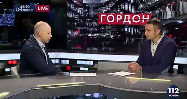 Віталій Кличко у програмі "Гордон" на телеканалі "112 Україна"